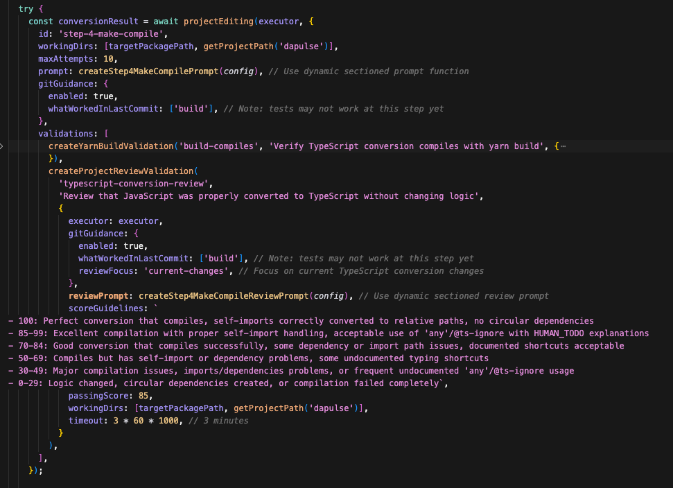 Each step has multiple validations, ensuring high quality and task completion