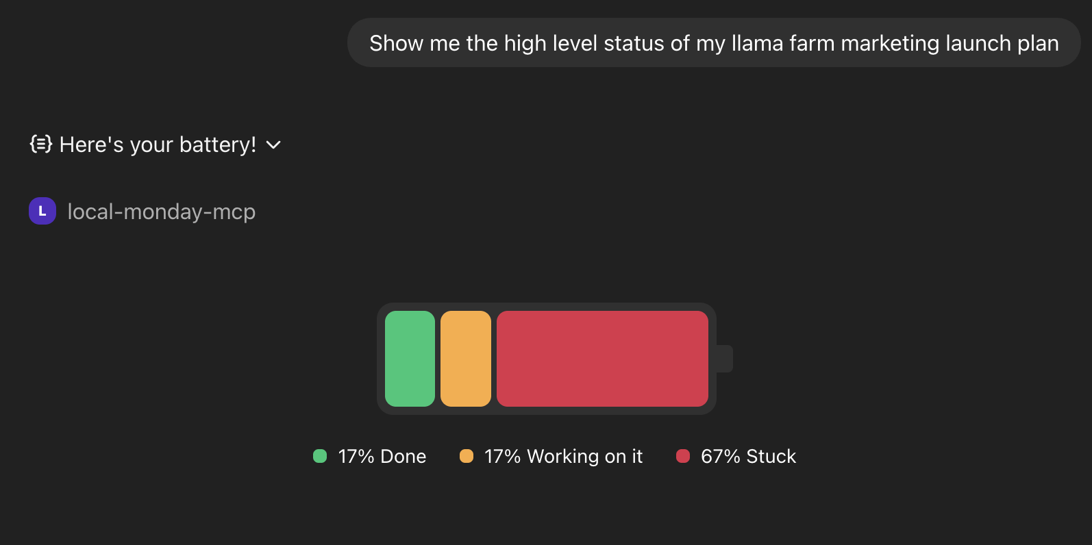 After MCP Apps: Battery widget with one-glance understanding